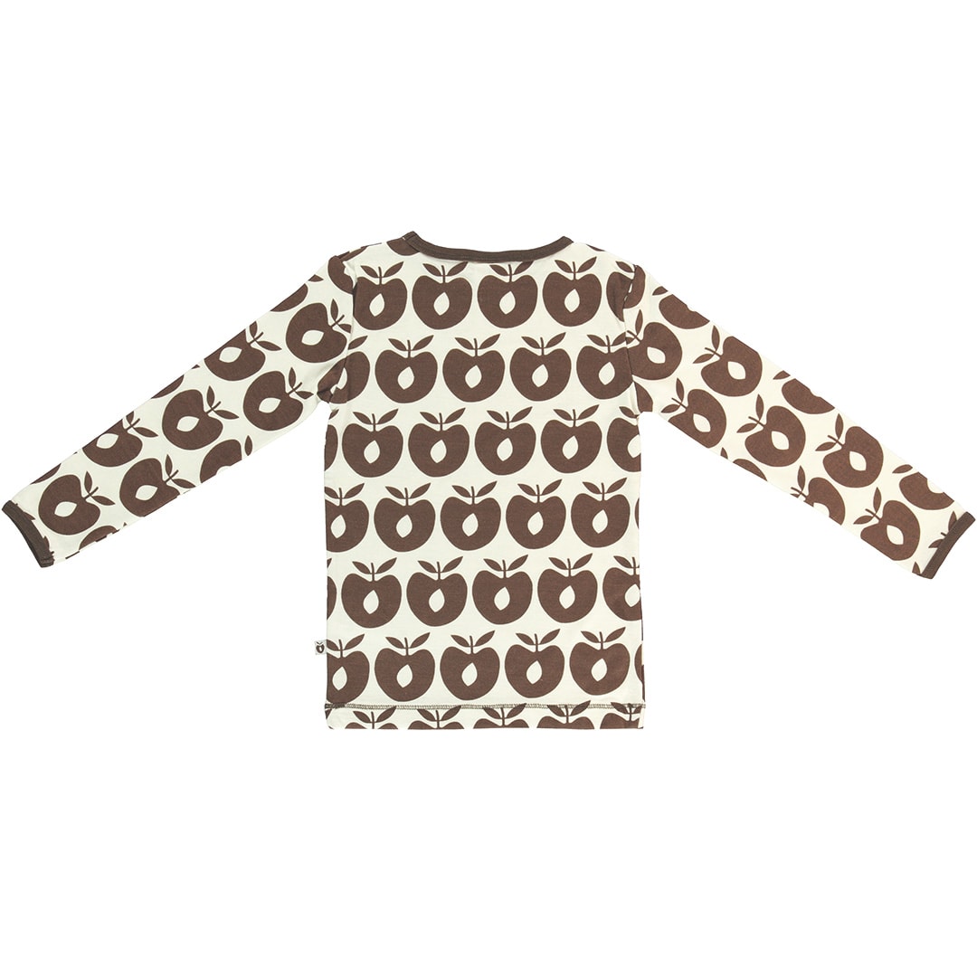 Langarmshirt aus Wollmix mit Äpfeln