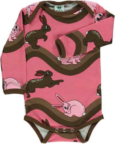 Langärmliger Baby Body mit Kaninchen