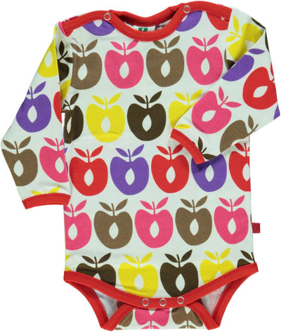 Langärmliger Baby Body mit Retro-Äpfel