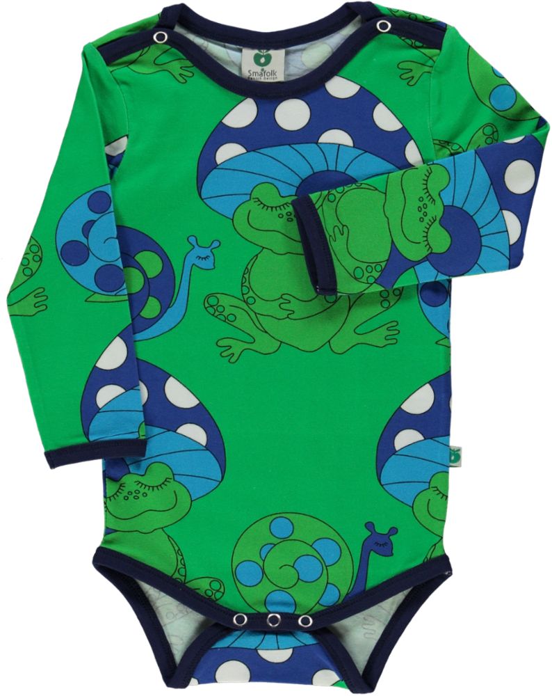 Langärmliger Baby Body mit Frösche und Schnecken