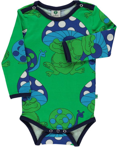 Langärmliger Baby Body mit Frösche und Schnecken