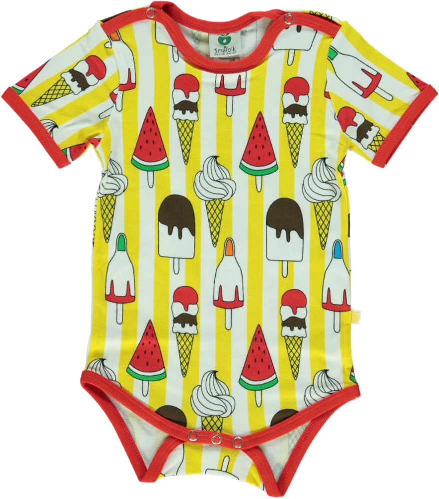 Kurzärmliger Baby Body mit Eiscreme