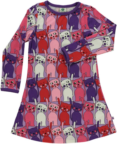 Kleid in A-Linie mit Katzen