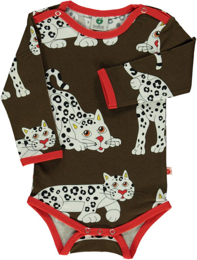 Langärmliger Baby Body mit Schneeleoparden