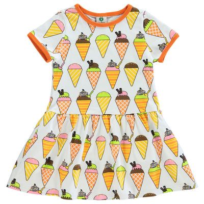 Kurzärmliger Kleid mit Eiscreme