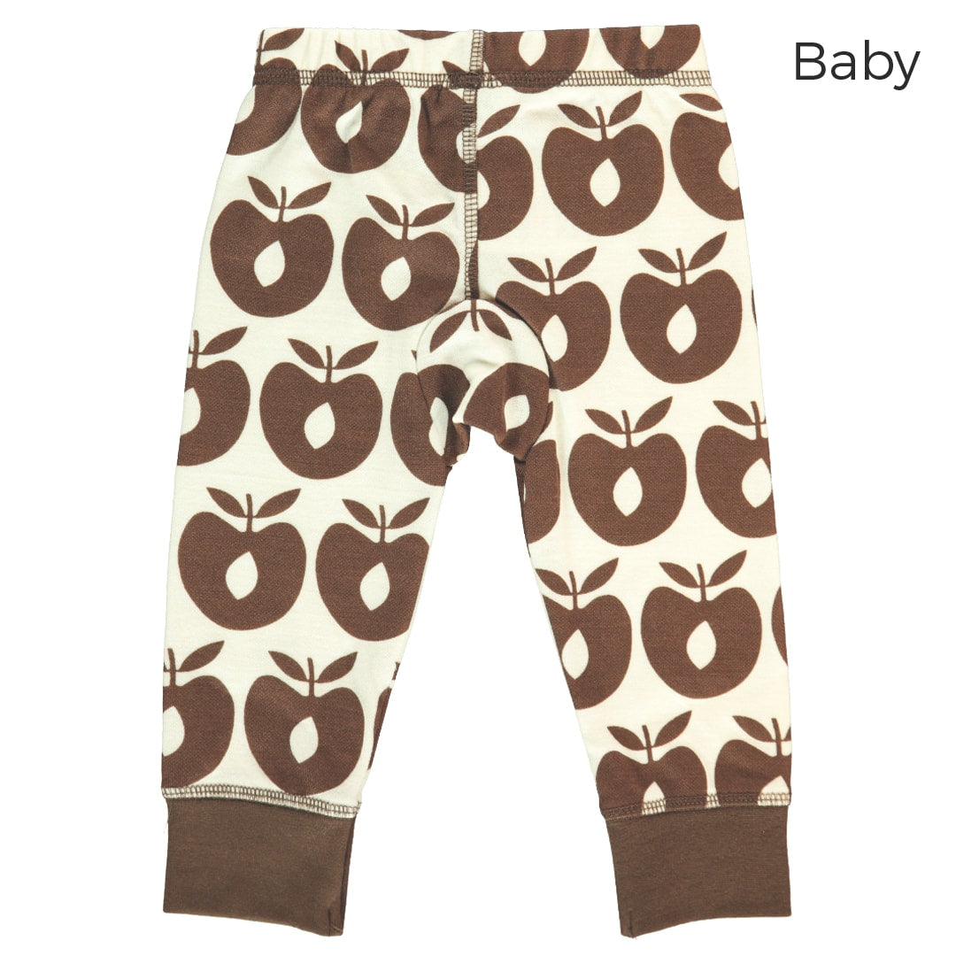 Leggings aus Wollmix mit Äpfeln
