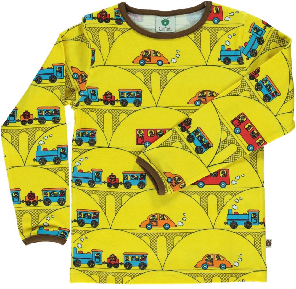 Langarmshirt mit Zügen und Autos
