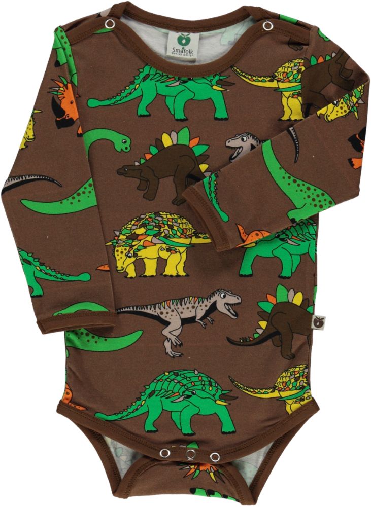 Langärmliger Baby Body mit Dinosauriern