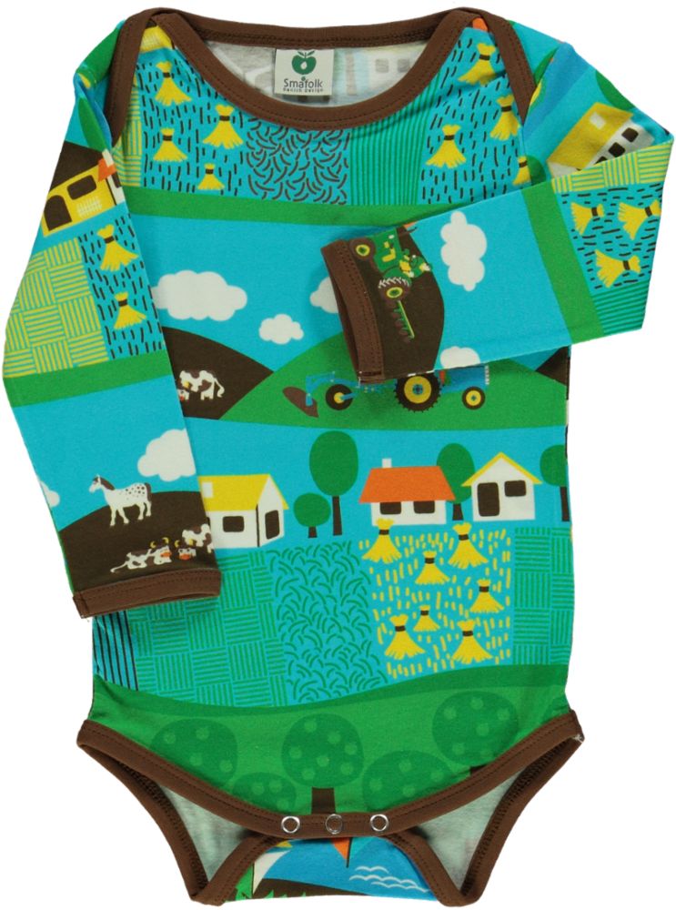 Langärmliger Baby Body mit Landschaft