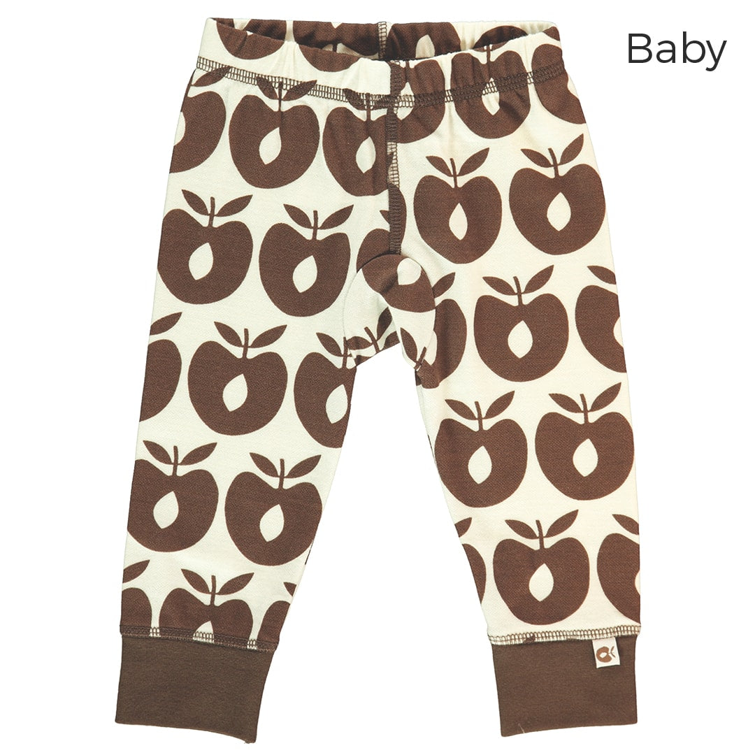 Leggings aus Wollmix mit Äpfeln