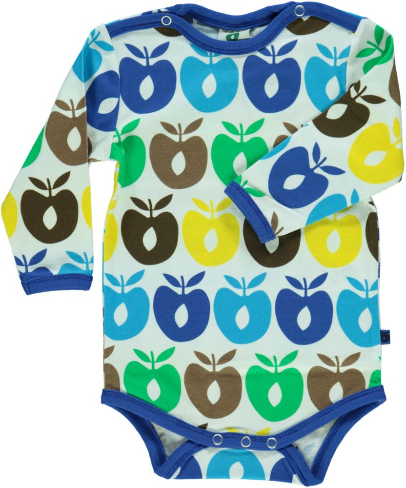Langärmliger Baby Body mit Retro-Äpfel