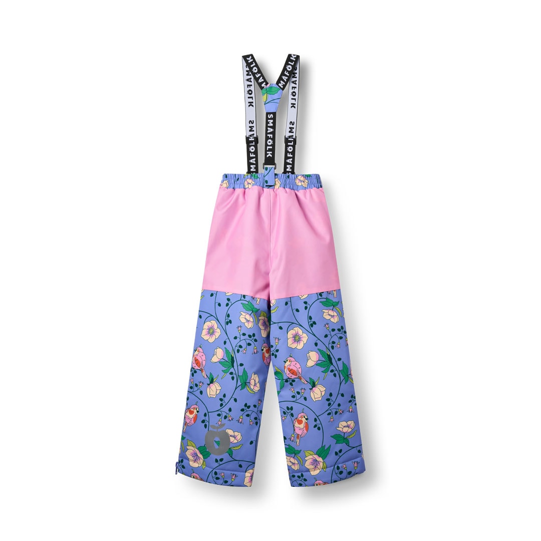 Skihose mit Vögeln und Blumen