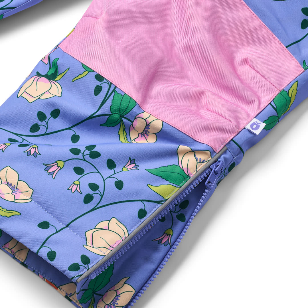 Skihose mit Vögeln und Blumen
