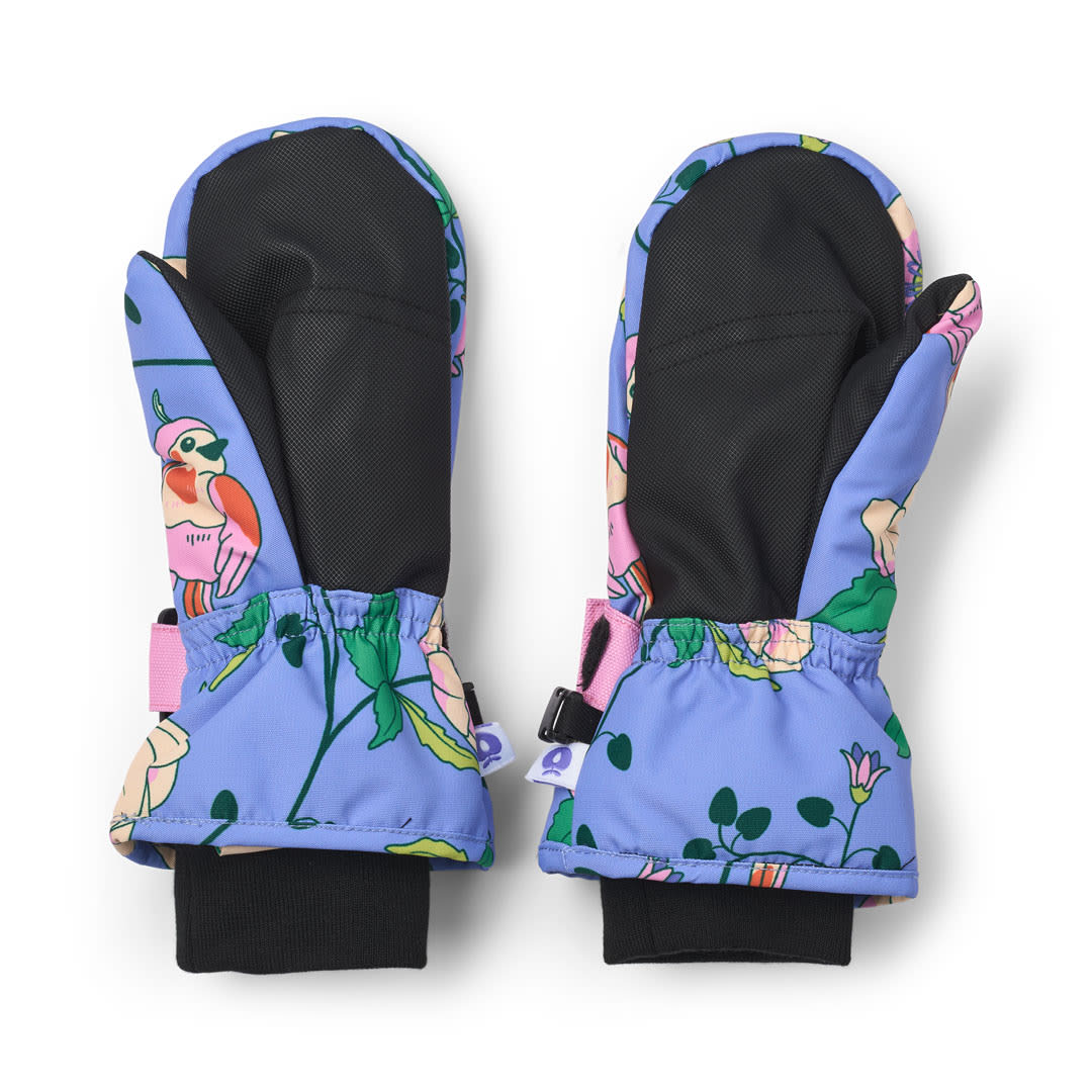 Fäustlinge mit Vögeln und Blumen