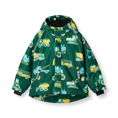 Winterjacke mit Fahrzeugen