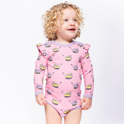 Regent Langärmliger Baby Body mit Robotermaus