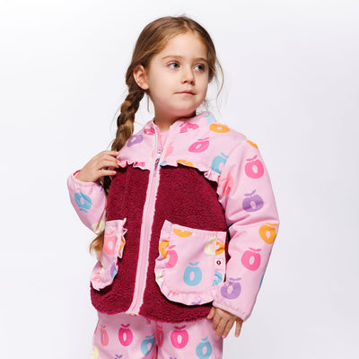 Nero Fleecejacke mit Äpfeln