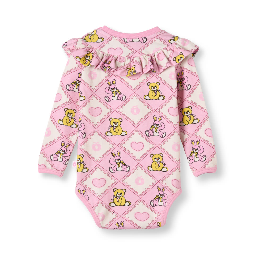 Paula Red Langärmliger Baby Body mit Teddybären