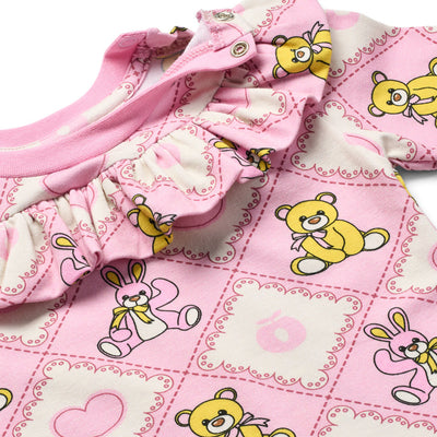 Paula Red Langärmliger Baby Body mit Teddybären