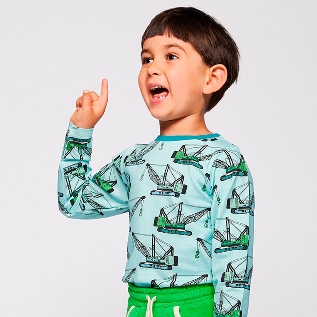 Gala Langarmshirt mit Kranmaschinen