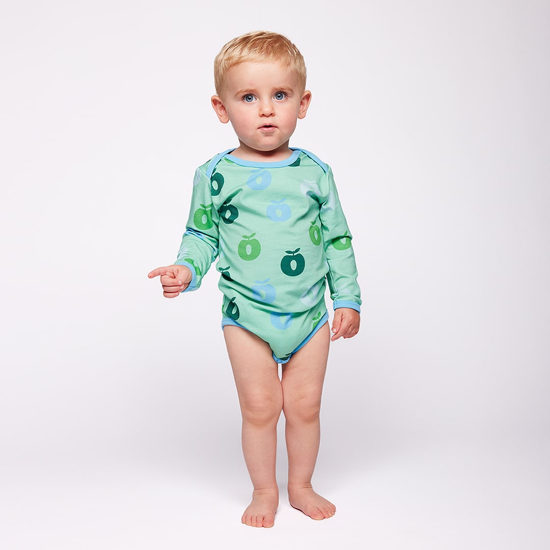 Ulm Langärmliger Baby Body mit Äpfeln