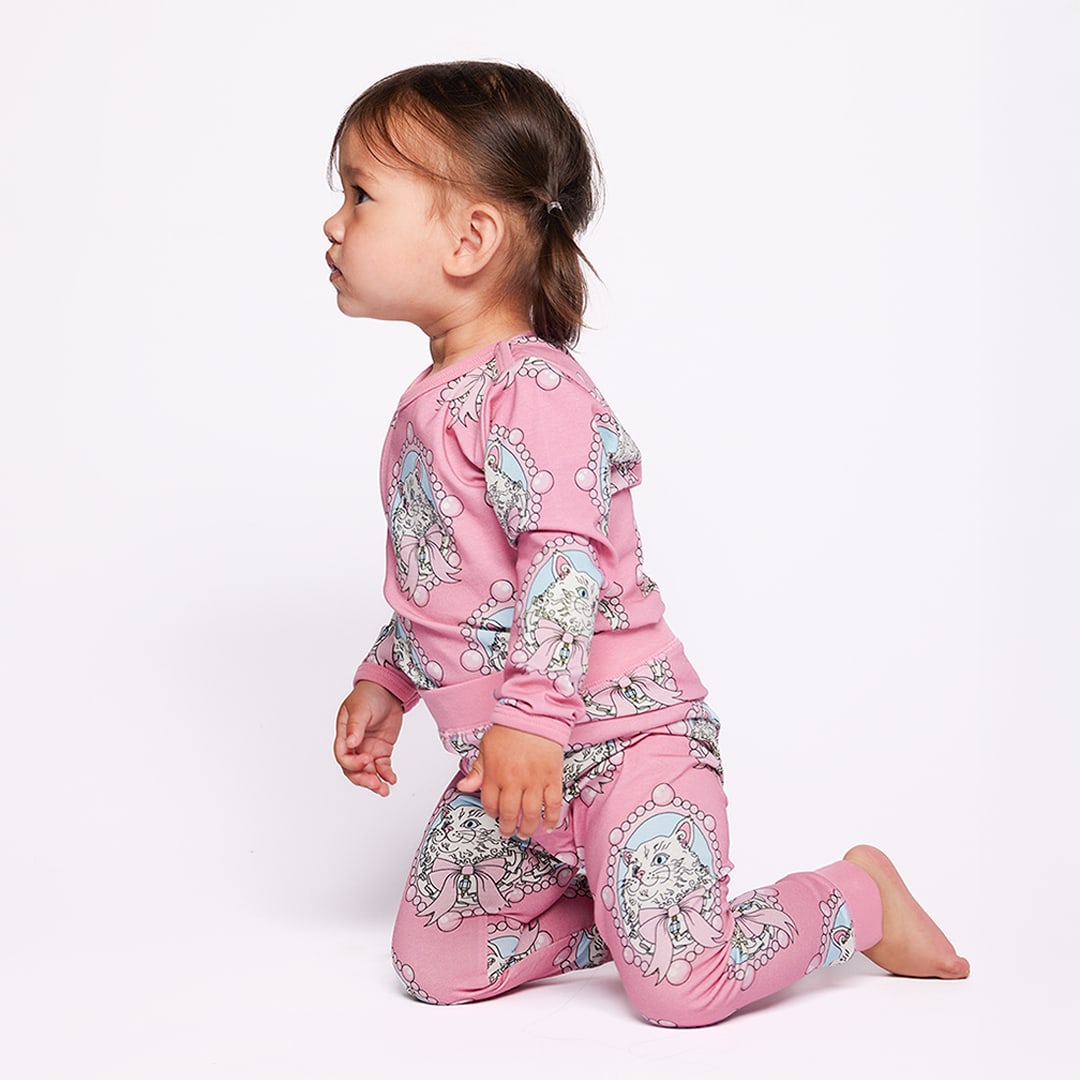 Elstar Langärmliger Baby Body mit Katzen