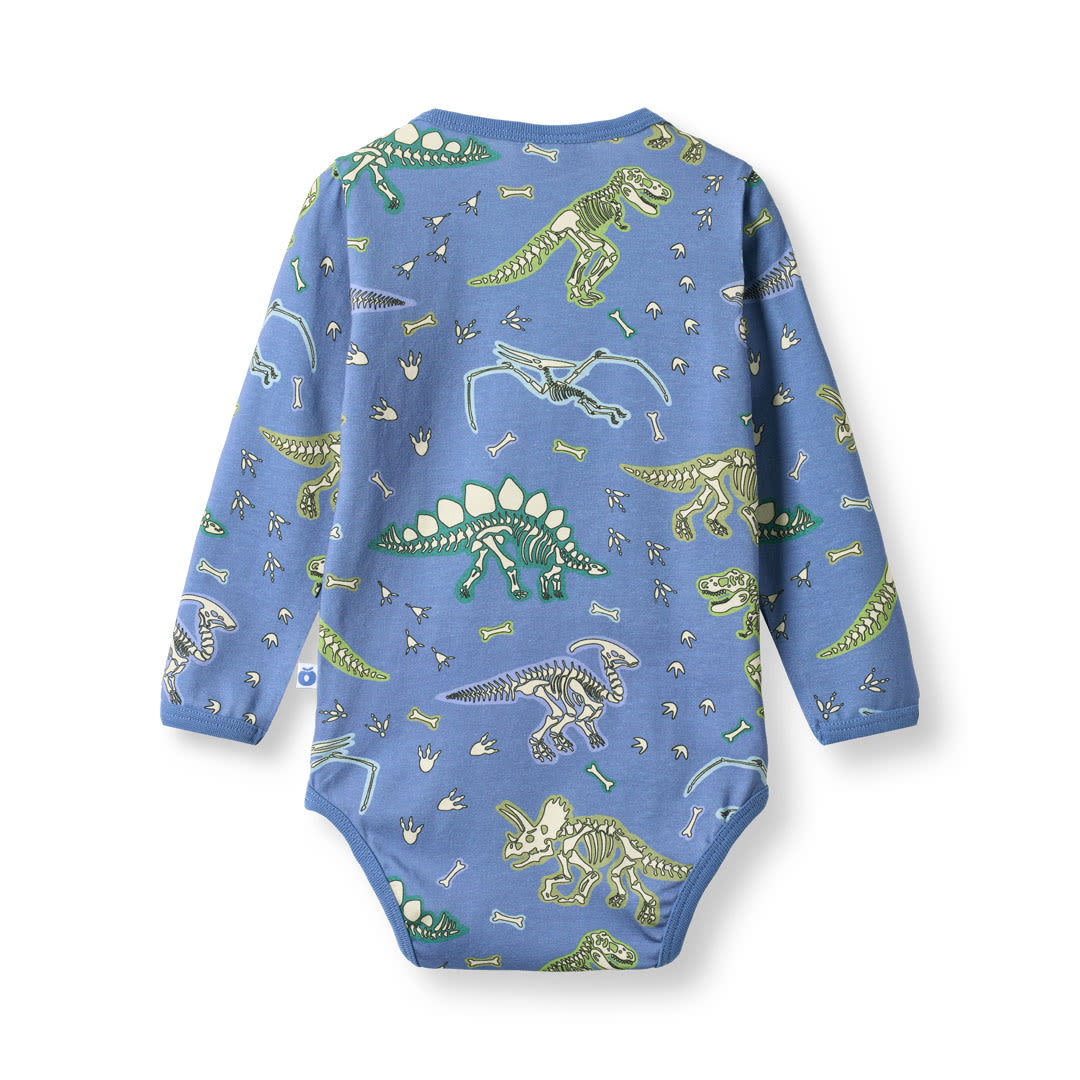 Elstar Langärmliger Baby Body mit Dinosauriern