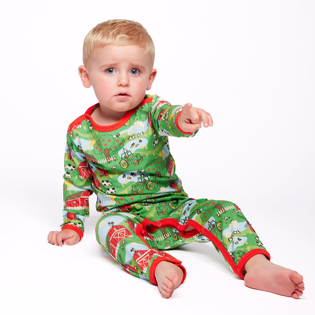 Elstar Langärmliger Strampler mit Bauernhof