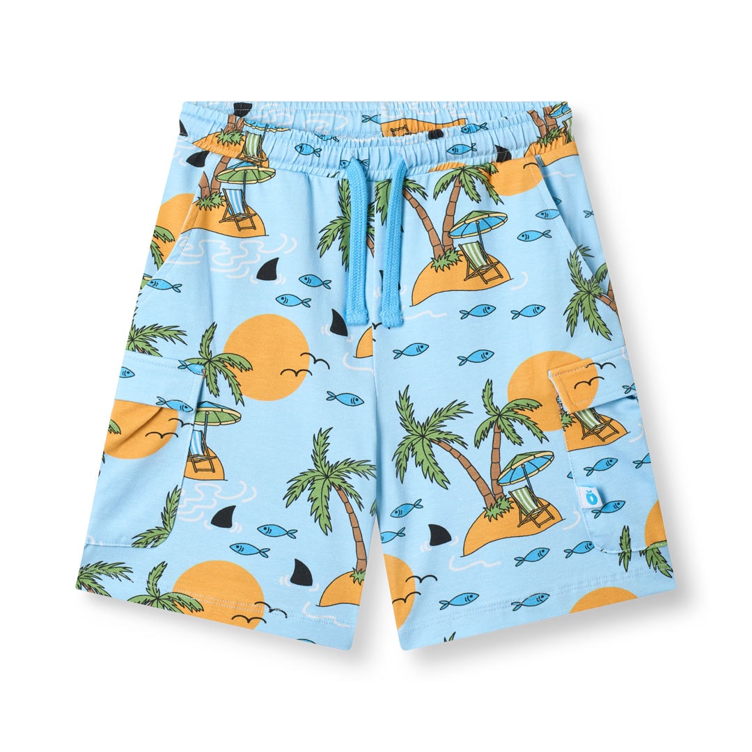 Vogt Shorts mit tropischer Insel