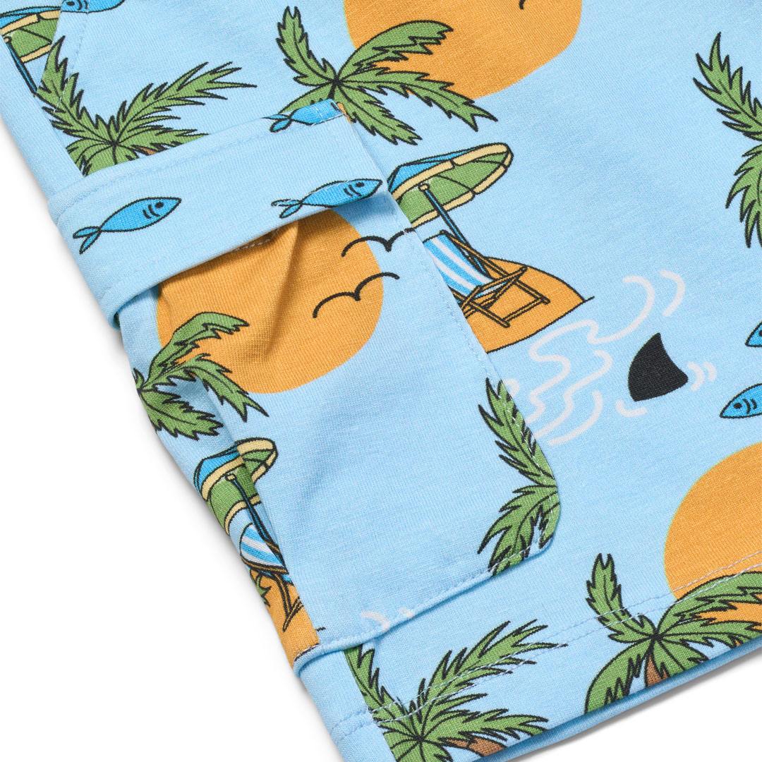 Vogt Shorts mit tropischer Insel