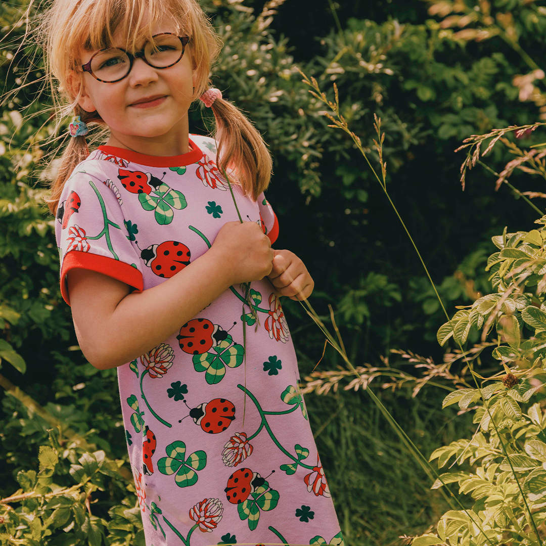 Elstar Kurzärmliger T-shirt Kleid mit Marienkäfern