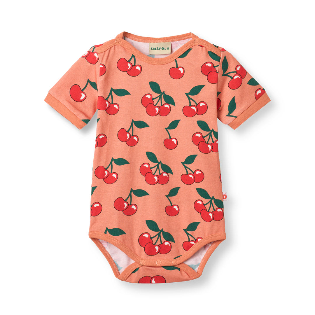 Elstar Kurzärmeliger Baby Body mit Kirschen