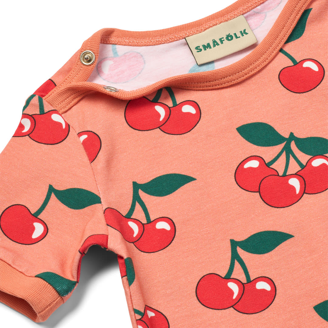 Elstar Kurzärmeliger Baby Body mit Kirschen