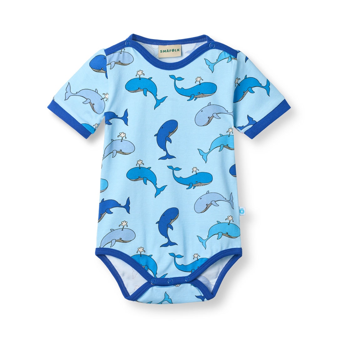 Elstar Kurzärmeliger Baby Body mit Walen