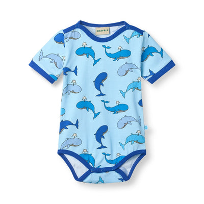Elstar Kurzärmeliger Baby Body mit Walen