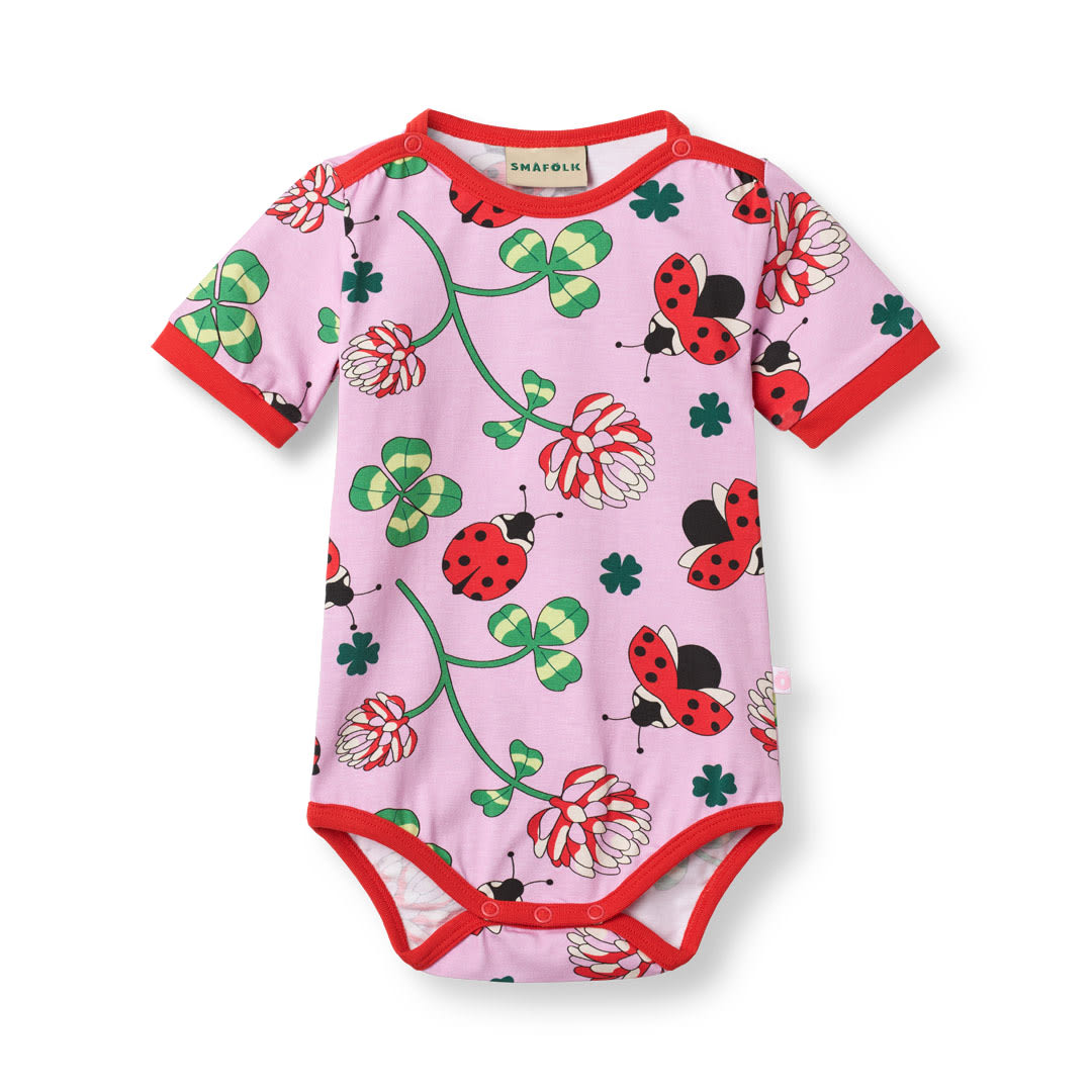 Elstar Kurzärmeliger Baby Body mit Marienkäfern