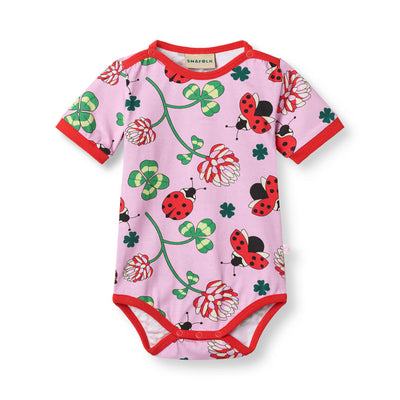 Elstar Kurzärmeliger Baby Body mit Marienkäfern