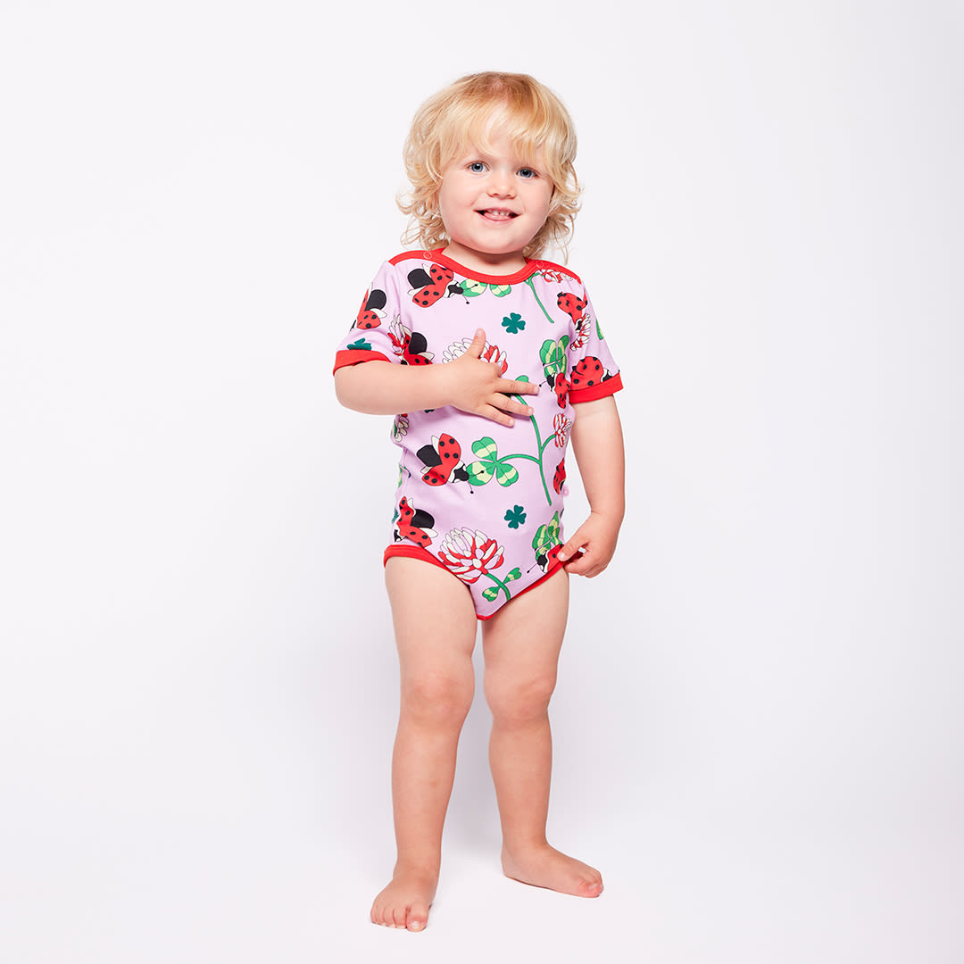 Elstar Kurzärmeliger Baby Body mit Marienkäfern