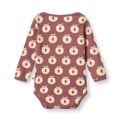 Ulm Langärmliger Baby Body mit Äpfeln