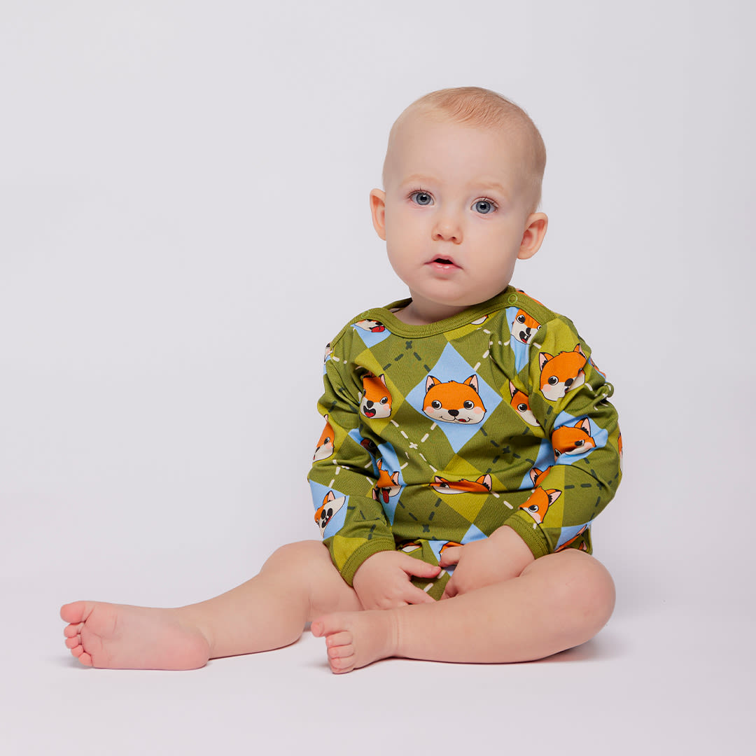 Elstar Langärmliger Baby Body mit Füchsen