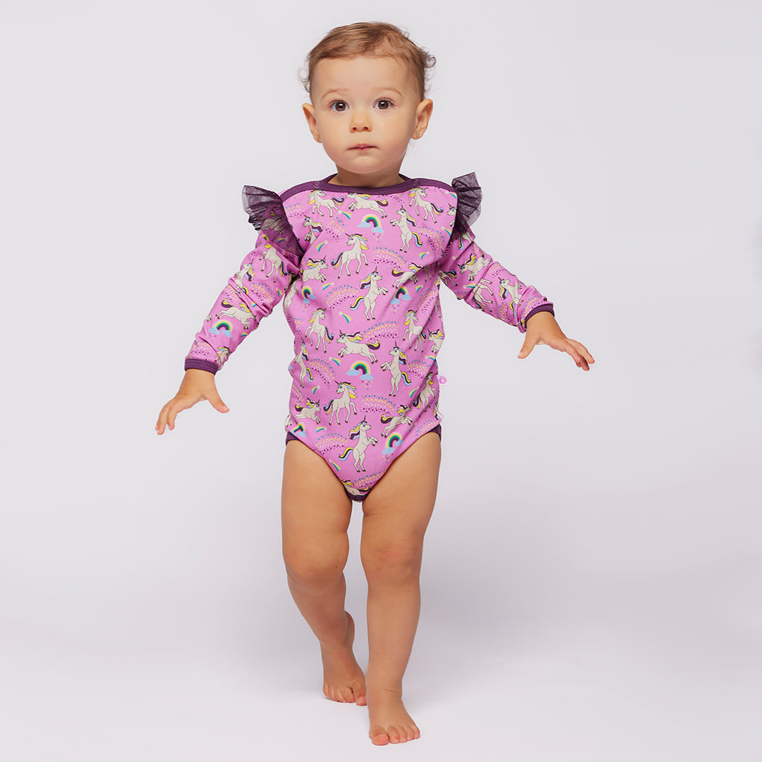 Regent Langärmliger Baby Body mit Einhörnern