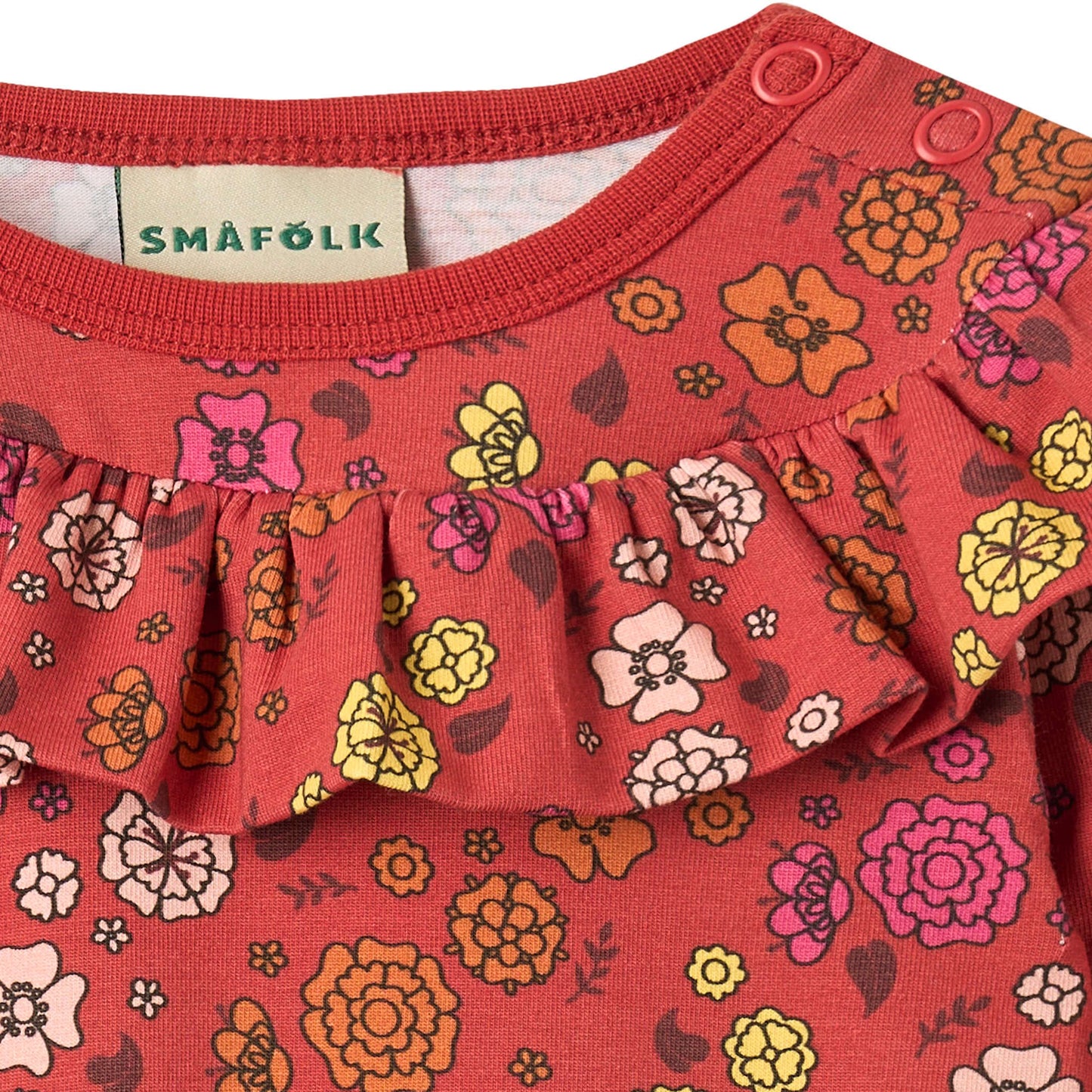 Paula Red Langärmliger Strampler mit Blumen