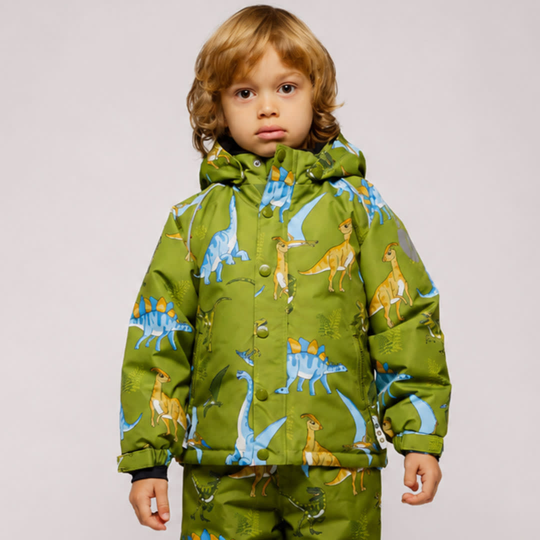Winterjacke mit Dinosauriern