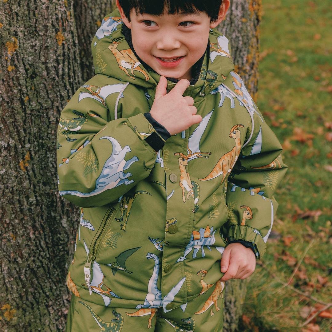 Winterjacke mit Dinosauriern