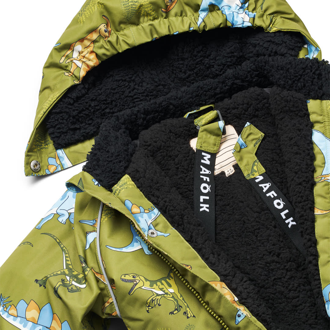 Winterjacke mit Dinosauriern