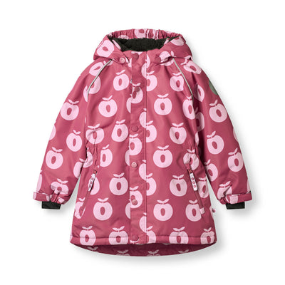 Winterjacke mit Äpfeln