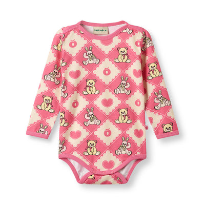 Elstar Langärmliger Baby Body mit Teddybären