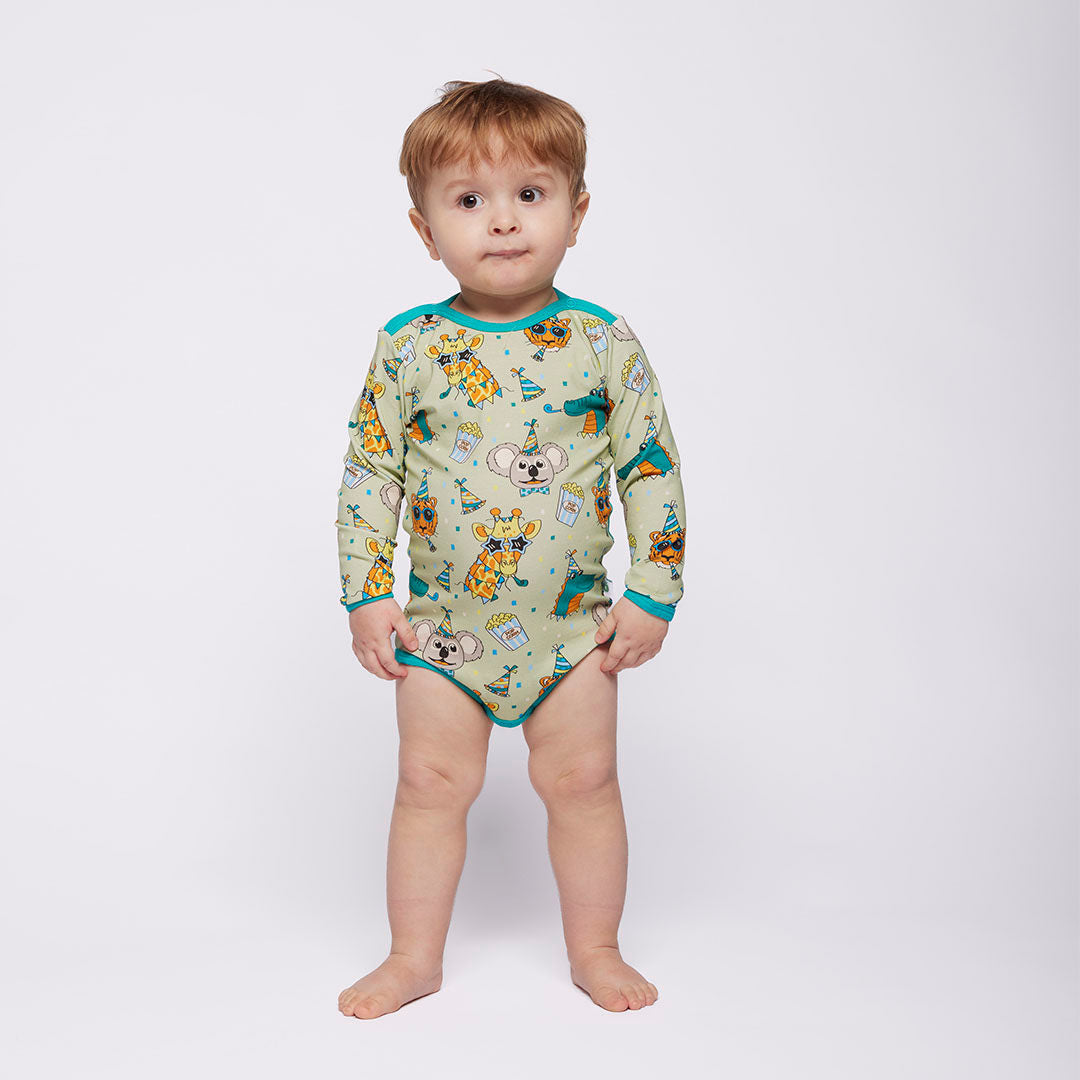 Elstar Langärmliger Baby Body mit Festliche Tiere