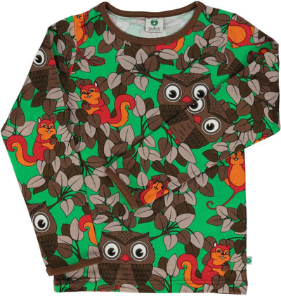 Langarmshirt mit Eulen und Eichhörnchen