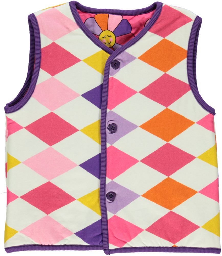 Reversible padded vest Flower